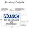Signmission Not An Entrance Use Front Door OSHA Notice Sign, Plastic, 14in W x 10in L, 2PK OS-2PACK-NS-P-1014-L-15152 - alternate 8